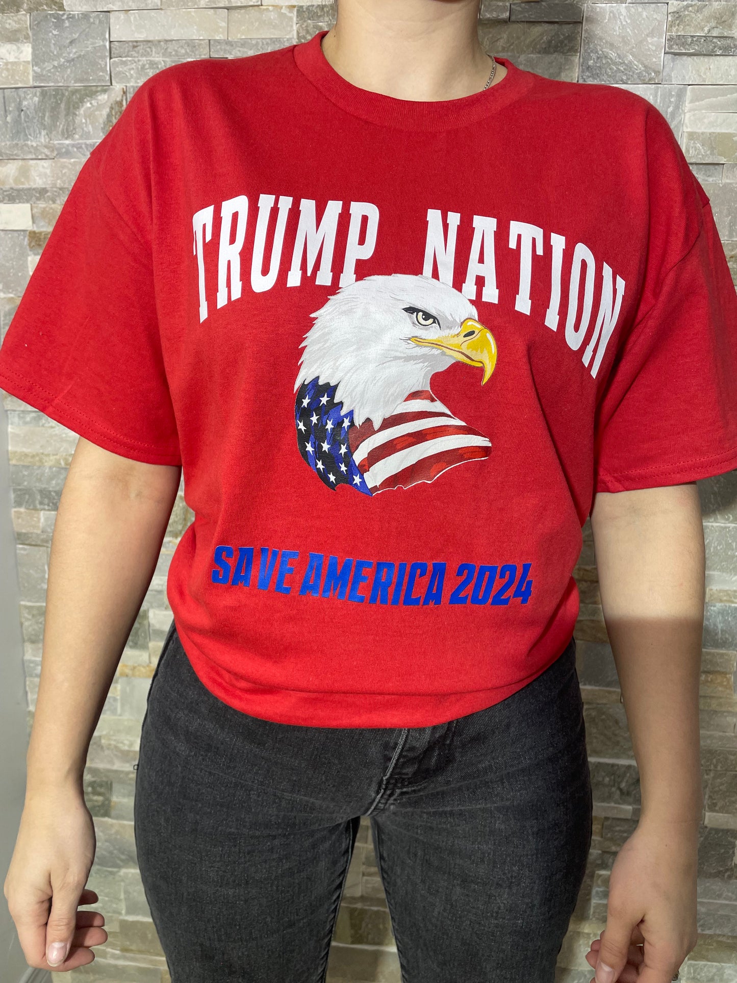 Save America 2024 Red T shirt TRUMP NATION