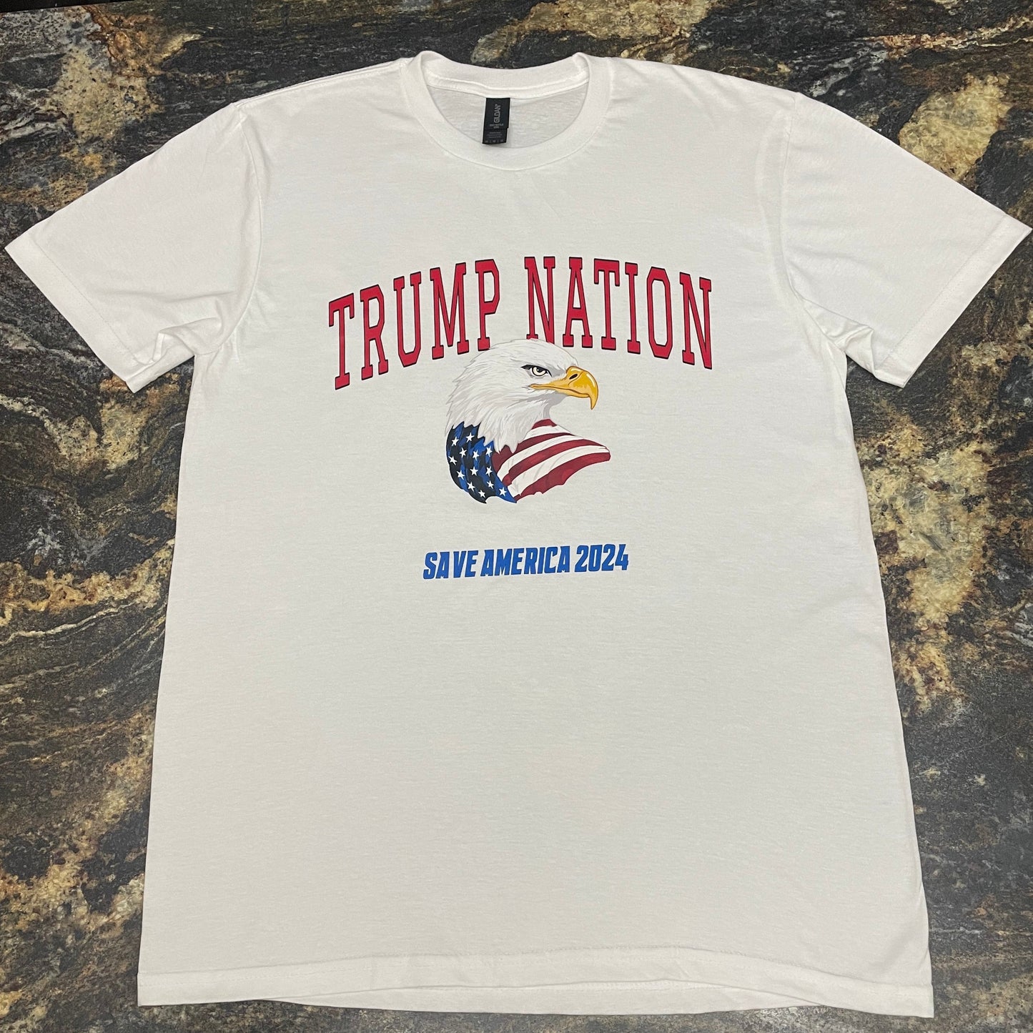 Save America 2024 White T-Shirt TRUMP NATION