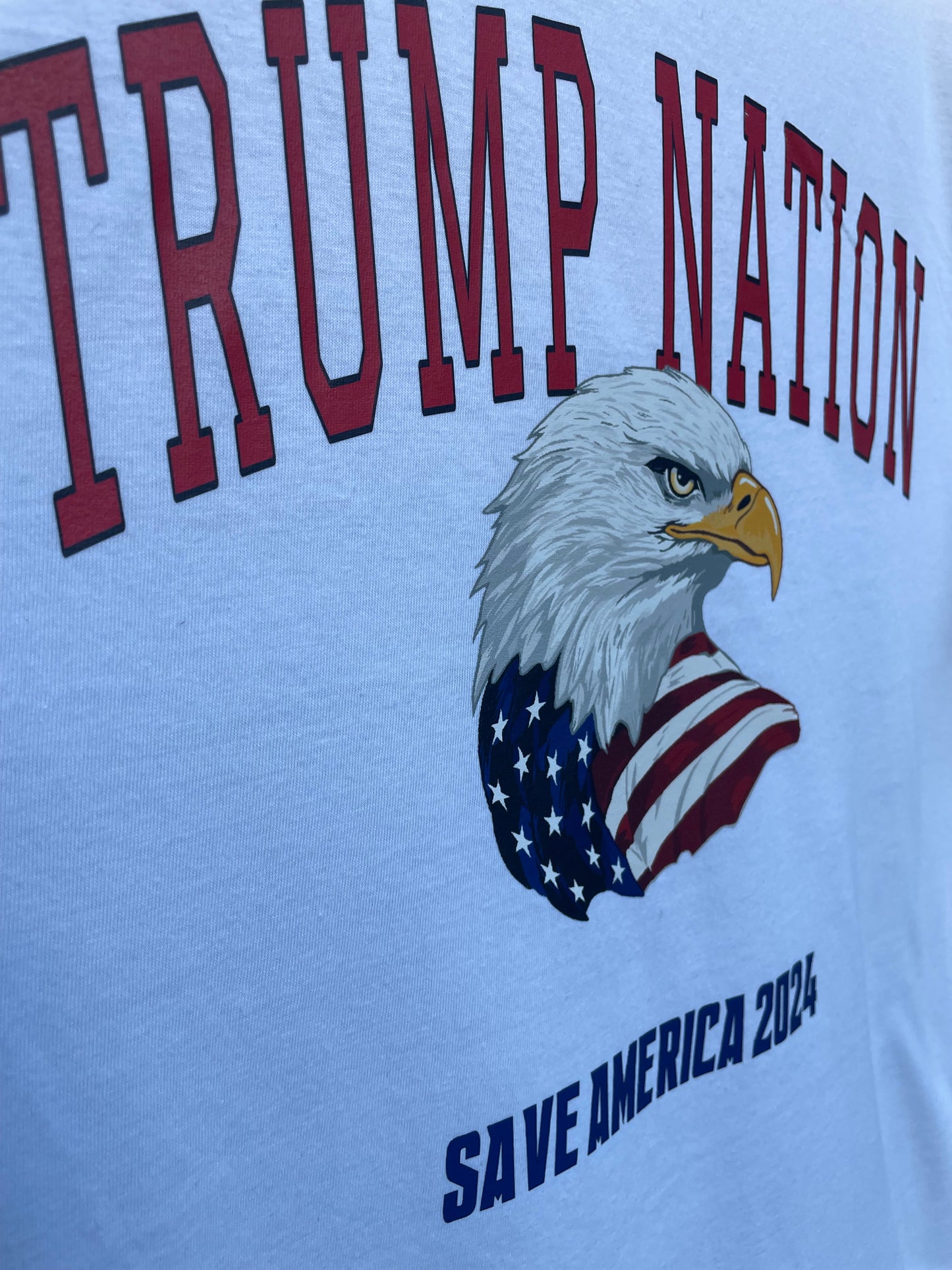 Save America 2024 White T-Shirt TRUMP NATION